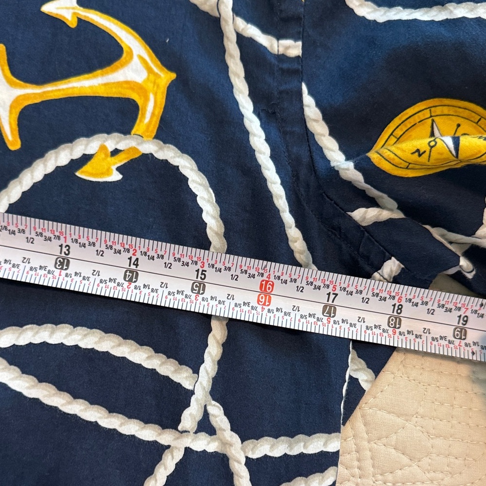 Vintage Ralph Lauren Navy Nautical Rope & Lifebuoy Button-Down Shirt - Picture 8 of 11